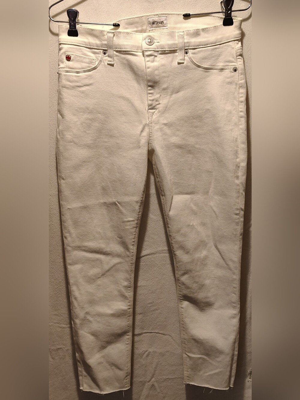 Hudson MidRise Nico White Super Skinny Raw Hem Ankle Women's Jeans Size 28 NWOT - Picture 2 of 11
